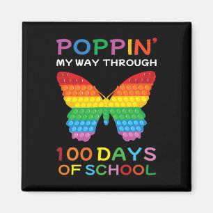 Mein Weg durch 100 Tage Schulschmetterlingsmädchen Magnet