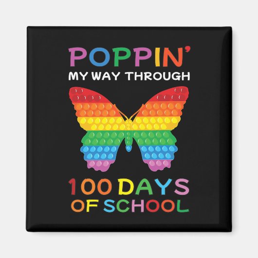 Mein Weg durch 100 Tage Schulschmetterlingsmädchen Magnet (Vorne)
