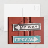Mein Weg oder die Autobahn signieren Stubborn Postkarte (Vorne/Hinten)