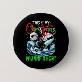 Mein Weihnachten Pajama Santa Orca Sea Animal Love Button (Vorderseite)