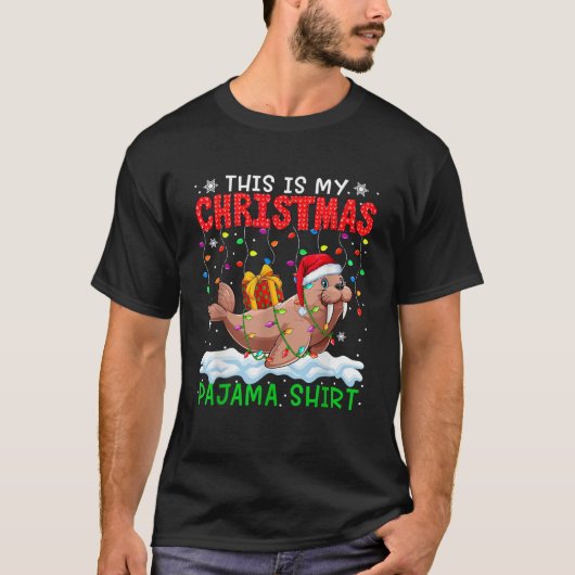 Mein Weihnachts-Pajama Niedlich Santa Walrus mit W T-Shirt (Vorderseite)