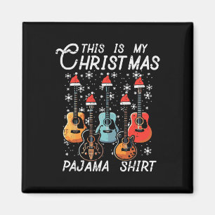 Mein Weihnachts Pajama Shirt Gitarren Xmas Rock Me Magnet