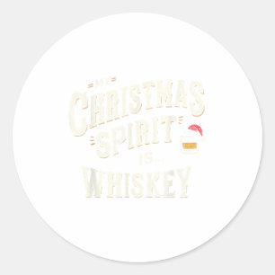 Mein Weihnachts-Srit ist Whiskey Lustiges Xmas Whi Runder Aufkleber