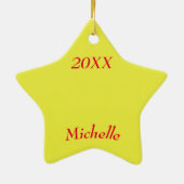 Mein Weihnachts-Star-Geschenk Keepake Keramik Ornament (Hinten)