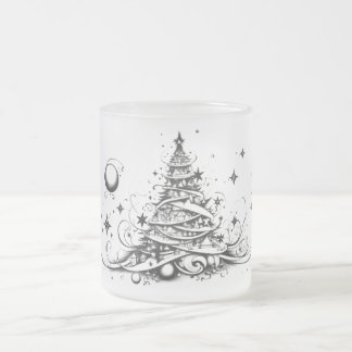 Mein Weihnachtsbaum: Tinte Line in Weihnachtsglas Mattglastasse