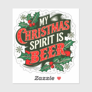 Mein Weihnachtsgeist ist Bier-89379 Aufkleber