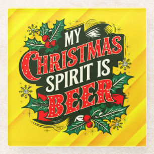 Mein Weihnachtsgeist ist Bier-89379 Glasuntersetzer
