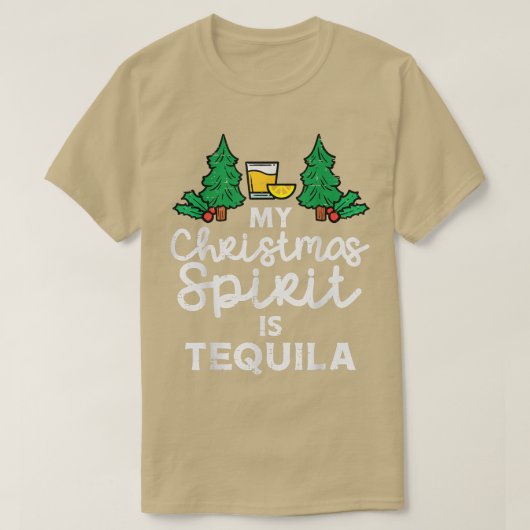 Mein Weihnachtsgeist ist Tequila Xmas Pajamas PJ M T-Shirt (Design vorne)