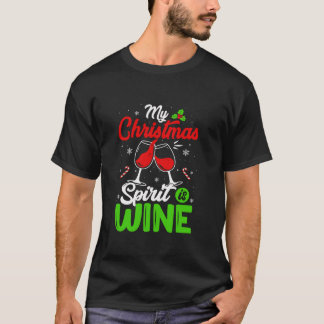 Mein Weihnachtsgeist ist Wein Funny Holiday Drink T-Shirt