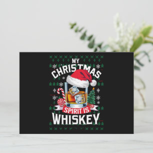 Mein Weihnachtsgeist ist Whiskey hässlicher Sweate Feiertagskarte