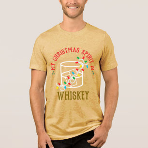 Mein Weihnachtsgeist ist Whiskey Tri-Blend Shirt