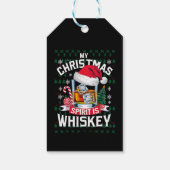 Mein Weihnachtsgeist ist Whiskey Ugg Sweater Xmas Geschenkanhänger (Rückseite)
