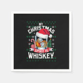 Mein Weihnachtsgeist ist Whiskey Ugg Sweater Xmas Serviette (Vorderseite)