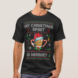 Mein Weihnachtsgeist ist Whiskey Ugly Sweater fröh T-Shirt