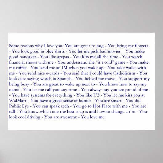 Mein Weihnachtsgeschenk Poster (Vorne)