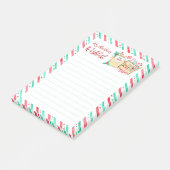 Mein Weihnachtswunsch Liebe Santa Watercolor Post-it Klebezettel (angewinkelt)