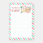 Mein Weihnachtswunsch Liebe Santa Watercolor Post-it Klebezettel (Vorderseite)