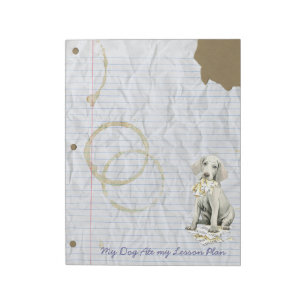 Mein Weimaraner hat meinen Lektionsplan aufgegriff Notizblock