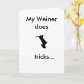 Mein Weiner macht Tricks für deinen Geburtstag Karte (Gelbe Blume)
