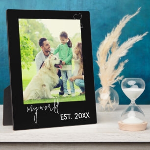 Mein Welt Schriftzug Personalisiertes Paarfoto Fotoplatte
