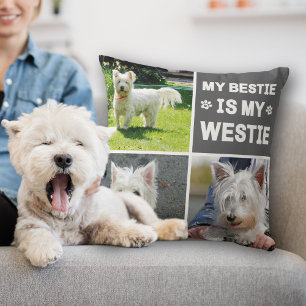 Mein Westie ist mein Bestie Dog Lover FotoCollage Kissen