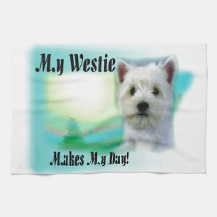 Mein Westie macht meinen Tag Geschirrtuch