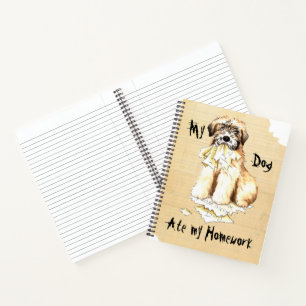Mein Wheaten Ate meine Hausaufgaben Notizblock