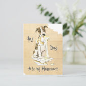 Mein Whippet aß meine Hausaufgaben Postkarte (Stehend Vorderseite)