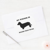 Mein Wiener ist größer als deiner Runder Aufkleber (Umschlag)