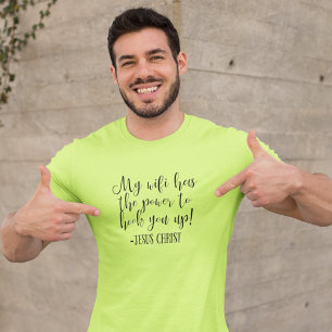 Mein WiFi hat Power Jesus Christus Spaß weiß T-Shirt