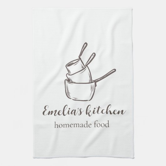 Mein winziges Kitchen Small Business Logo Geschirrtuch (Vertikal)