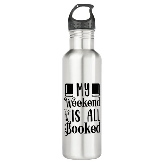 Mein Wochenende ist komplett gebucht Edelstahlflasche (Vorderseite)