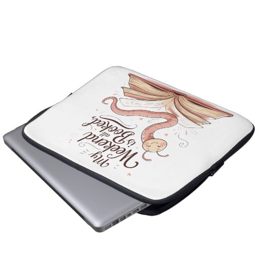 Mein Wochenende ist reserviert | Bookworm Design Laptopschutzhülle (Vorne Knopf)