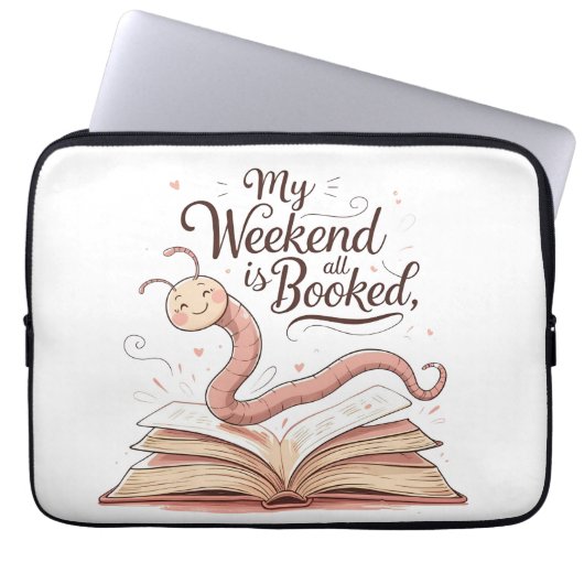 Mein Wochenende ist reserviert | Bookworm Design Laptopschutzhülle (Vorderseite)