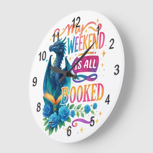 Mein Wochenende ist reserviert Große Wanduhr (Winkel)