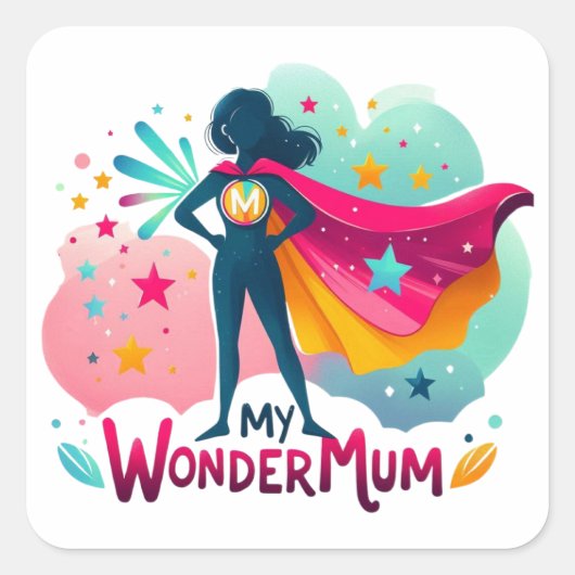 Mein WonderMum Quadratischer Aufkleber (Vorderseite)