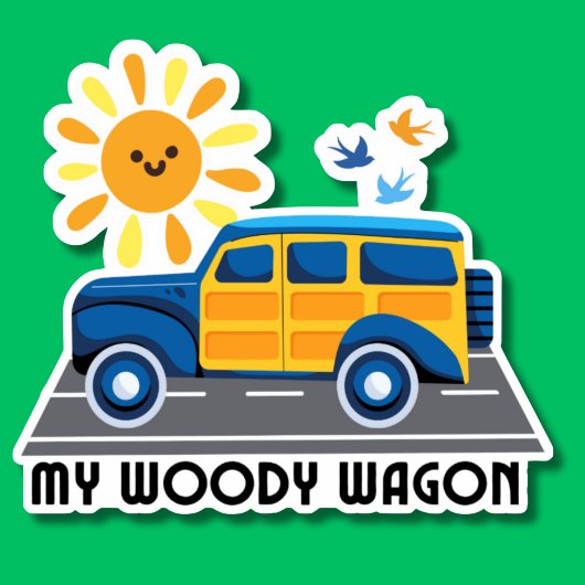 Mein Woody Wagon wasserdicht Aufkleber