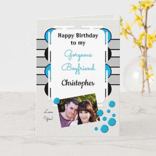 Mein wunderschöner, blauer Foto Karte (Gelbe Blume)