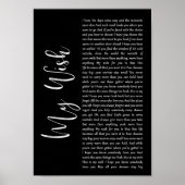 Mein Wunsch Black Script Song Lyric Wall Art Print Poster (Vorne)