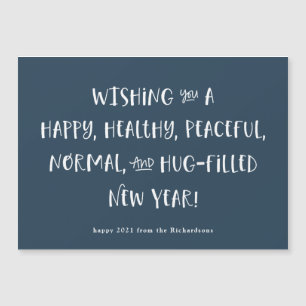 Mein Wunsch für 2021  Blaues glückliches Neues Jah Magnetkarte