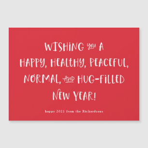 Mein Wunsch für 2021  Rotes glückliches Neues Jahr Magnetkarte