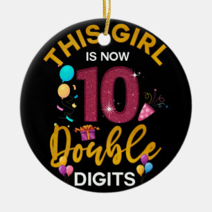 Mein zehnter Geburtstag ist dieses Mädchen jetzt  Keramik Ornament