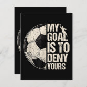 Mein Ziel ist es, deine Fußball Goalie zu leugnen, Begleitkarte (Vorne/Hinten)