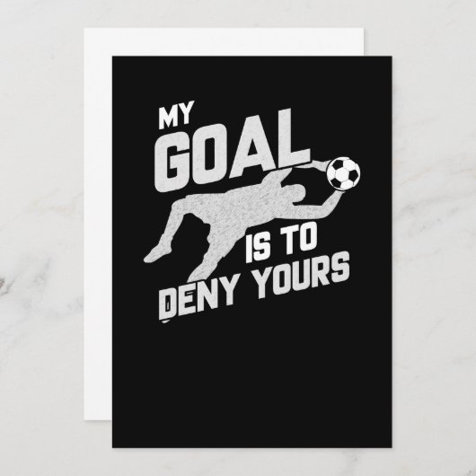 Mein Ziel ist es, dir Fußball-Goalie zu verweigern Einladung (Vorne/Hinten)