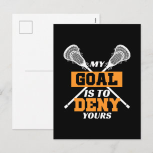 Mein Ziel ist es, Ihrem Lacrosse zu widersprechen Feiertagspostkarte
