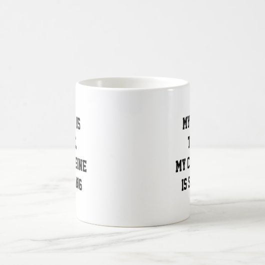 Mein Ziel ist wahr, mein Koffein ist ein starkes G Kaffeetasse (Mittel)