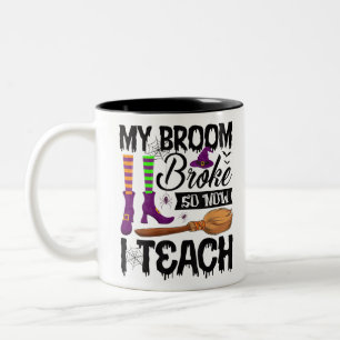 Mein Zimmer brach so, jetzt lehre ich Halloween-Le Zweifarbige Tasse