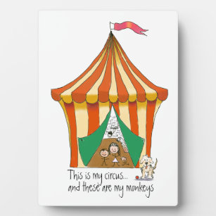 Mein Zirkus Meine Affen - farbige Cartoon-Abbildun Fotoplatte