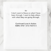 Mein Zitat aus "Anhaltende Liebe in Aktion" Rechteckiger Aufkleber (Tasche)