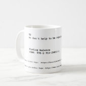 Mein Zitat aus "Balance finden" Kaffeetasse (Vorderseite Links)